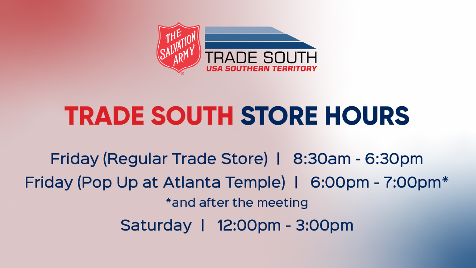 Trade South Store Hours